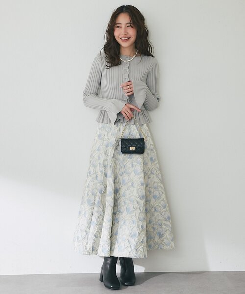 La boutique BonBon(ラブティックボンボン)の「【春まで使える!】フリルリブニットカーディガン(カーディガン/ボレロ・レディース・ピンク/ホワイト/ライトグレー・FREE)」の17枚目の写真