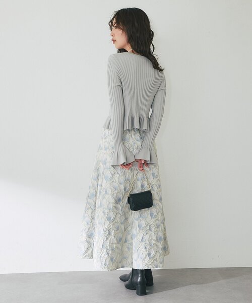La boutique BonBon(ラブティックボンボン)の「【春まで使える!】フリルリブニットカーディガン(カーディガン/ボレロ・レディース・ピンク/ホワイト/ライトグレー・FREE)」の18枚目の写真