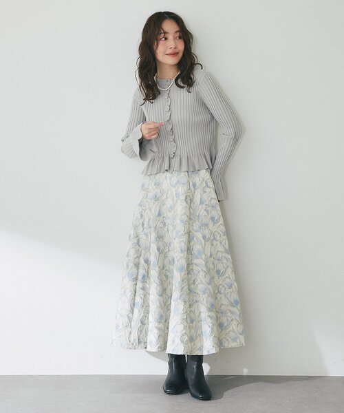 La boutique BonBon(ラブティックボンボン)の「【春まで使える!】フリルリブニットカーディガン(カーディガン/ボレロ・レディース・ピンク/ホワイト/ライトグレー・FREE)」の19枚目の写真
