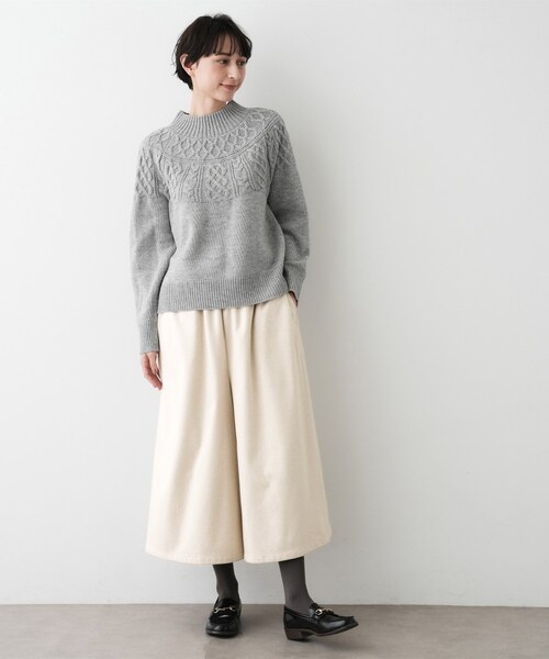 Dessin（デッサン）の「【ウエストゴム/洗える】起毛フレアシルエットパンツ（その他パンツ・レディース・ブラック/アイボリー/ブラウン系その他・03/02/01）」の6枚目の写真