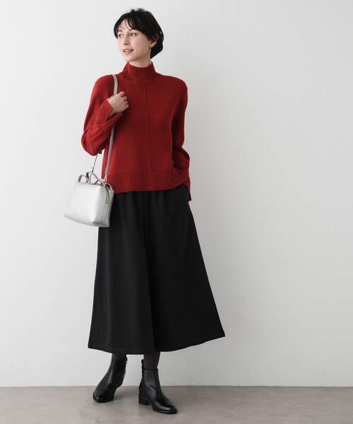 Dessin（デッサン）の「【ウエストゴム/洗える】起毛フレアシルエットパンツ（その他パンツ・レディース・ブラック/アイボリー/ブラウン系その他・03/02/01）」の10枚目の写真