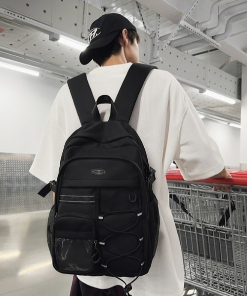 pyornim(ピョルニム)の「【A4サイズ対応】大容量 メッシュポケット ナイロン バックパック 通学 通勤 デイリー ユニセックス(バックパック/リュック・メンズ・ホワイト/ブラック・F)」の20枚目の写真
