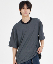 BY.L（バイエル）の「Small Stripe T-Shirt Black（Tシャツ/カットソー・メンズ）」
