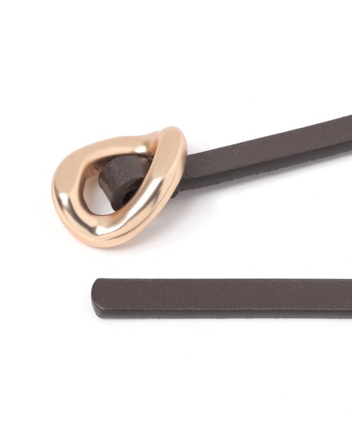 GLOBAL WORK(グローバルワーク)の「ピンレスレザーバックルベルト/612148(ベルト・レディース・ダークブラウン/ブラック・FREE)」の5枚目の写真