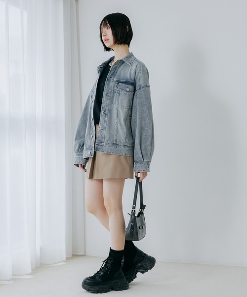 PAGEBOY（ページボーイ）の「スタッズルーズネックプルオーバー（ニット/セーター・レディース・ブラック/オフホワイト/ブルー/チャコールグレー・FREE）」の14枚目の写真