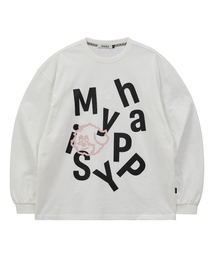 MY HAPPY IS ロングスリーブTシャツ ホワイト