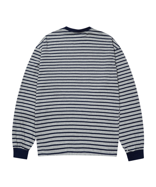 STENDS（ステンズ）の「[M~4XL] ストライプロングスリーブTシャツ_グレー（Tシャツ/カットソー・メンズ・その他・LARGE/X-LARGE/XX-LARGE/XXX-LARGE/XXXX-LARGE/MEDIUM）」の6枚目の写真