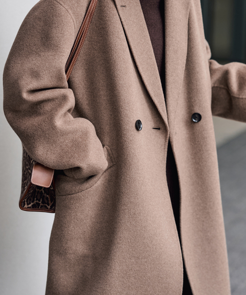 FRAMeWORK（フレームワーク）の「≪追加≫SUPER160'sダブルブレストコート 5（チェスターコート・レディース・ブラウン/ネイビー・38/36）」の6枚目の写真