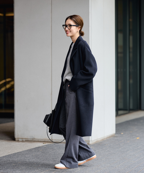 FRAMeWORK（フレームワーク）の「≪追加≫SUPER160'sダブルブレストコート 5（チェスターコート・レディース・ブラウン/ネイビー・38/36）」の19枚目の写真