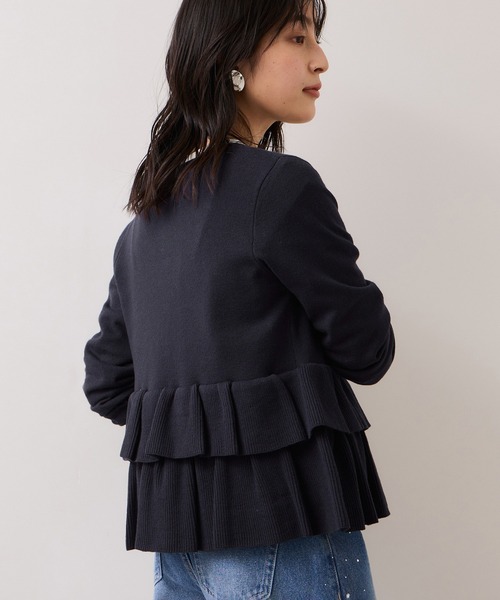 VIS（ビス）の「ティアードペプラムニットカーディガン（カーディガン/ボレロ・レディース・チャコールグレー/ライトグレー/ネイビー/ベージュ・FREE）」の13枚目の写真