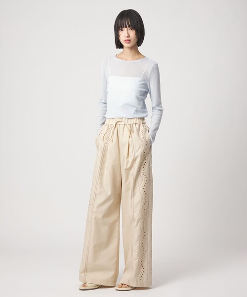 EMMEL REFINES（エメルリファインズ）の「＜EMMEL REFINES＞EM カットワーク シシュウ パンツ（その他パンツ・レディース・ナチュラル/ホワイト・M/S）」の5枚目の写真