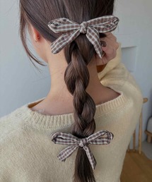 kutir | kutirlune/【2P】チェック柄リボンヘアピン(ヘアピン)
