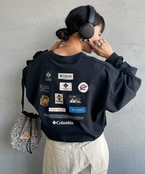 Columbia（コロンビア）の「【WEB限定】[Columbia/コロンビア] STUCK BROOK グラフィック バックプリント ロンT（Tシャツ/カットソー・レディース・ホワイト/ダークグリーン系/ブラック・M/XL/L）」の3枚目の写真