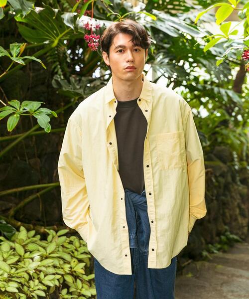 EKAL(エカル)の「『UR TECH』ナイロンタッサーロングスリーブシャツ(シャツ/ブラウス・メンズ・ライトブルー/グリーン系その他/ネイビー/イエロー/グレー・X-LARGE/LARGE/MEDIUM)」の5枚目の写真