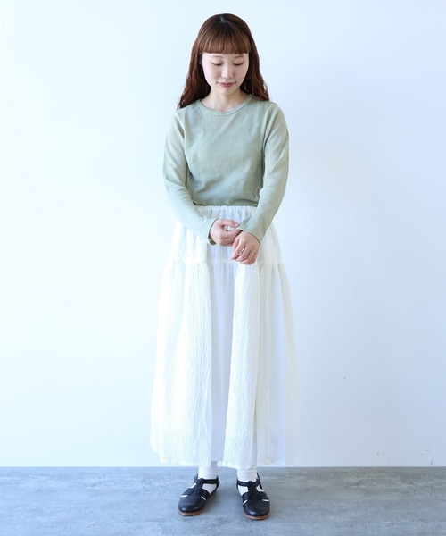 bulle de savon（ビュルデサボン）の「hana×mesh ジャカード　長袖プルオーバー（Tシャツ/カットソー・レディース・カーキ・FREE）」の6枚目の写真