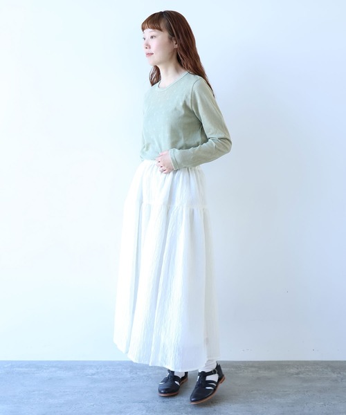 bulle de savon（ビュルデサボン）の「hana×mesh ジャカード　長袖プルオーバー（Tシャツ/カットソー・レディース・カーキ・FREE）」の7枚目の写真