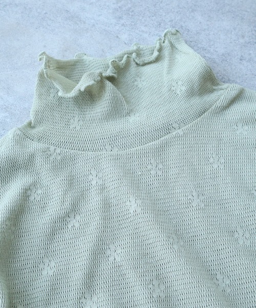 bulle de savon（ビュルデサボン）の「hana×mesh ジャカード　長袖プルオーバー（Tシャツ/カットソー・レディース・カーキ・FREE）」の9枚目の写真