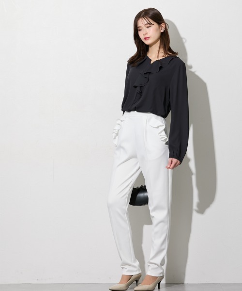 slattgir（スラットジール）の「高身長　エールダンボールフリルデザインパンツ（トールサイズ）（その他パンツ・レディース・オフホワイト/ネイビー・T5L/T4L/T3L/TLL/TL/TM）」の12枚目の写真