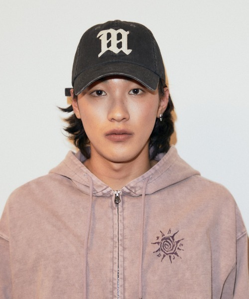 MAHAGRID（マハグリッド）の「mahagrid 『mahagrid/マハグリッド』 Vintage-Washed M Cap/ヴィンテージウォッシュMキャップ（キャップ・レディース・ブラック・FREE）」の2枚目の写真