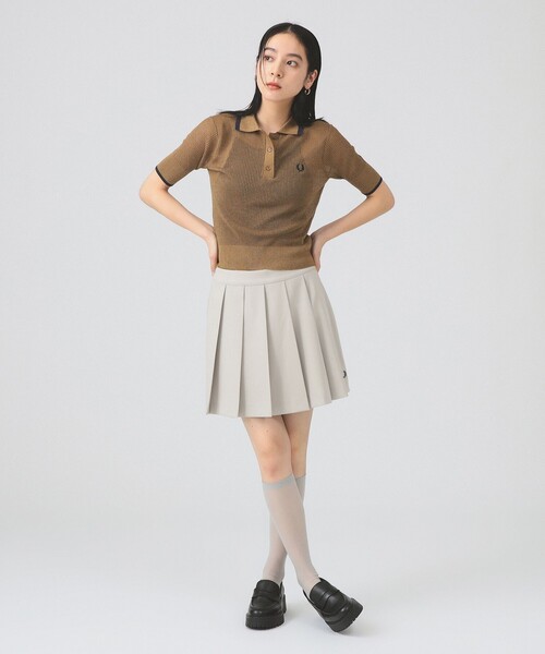 FRED PERRY（フレッドペリー）の「【別注】FRED PERRY / リブ ニット シャツ（ポロシャツ・レディース・ブラウン系その他4/ブルー・10）」の3枚目の写真