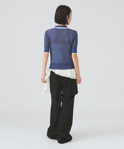 FRED PERRY（フレッドペリー）の「【別注】FRED PERRY / リブ ニット シャツ（ポロシャツ・レディース・ブラウン系その他4/ブルー・10）」の9枚目の写真