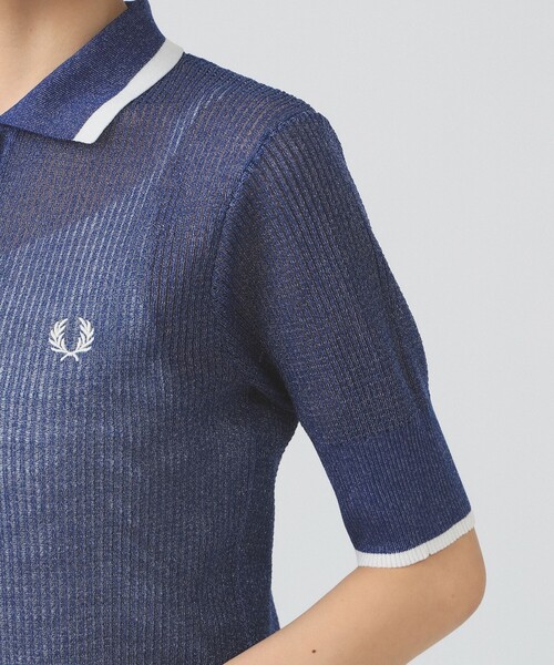 FRED PERRY（フレッドペリー）の「【別注】FRED PERRY / リブ ニット シャツ（ポロシャツ・レディース・ブラウン系その他4/ブルー・10）」の15枚目の写真