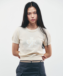 CITYBREEZE | ブクルシンボルロゴ半袖ニット_BUTTER(Tシャツ/カットソー)