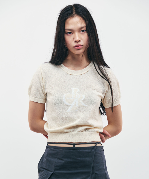 CITYBREEZE(シティブリーズ)の「ブクルシンボルロゴ半袖ニット_BUTTER(Tシャツ/カットソー・レディース・その他・FREE)」の1枚目の写真