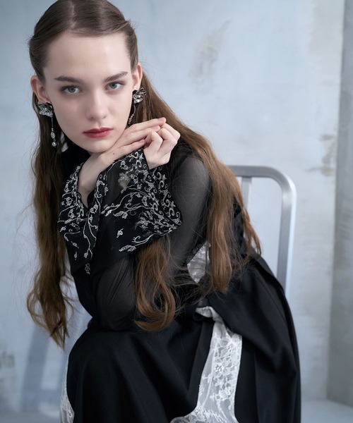 HARE（ハレ）の「【CEREMONY】シシュウシアートップス(HARE)（Tシャツ/カットソー・レディース・ブルー/ブラック・FREE）」の14枚目の写真