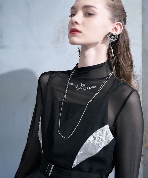 HARE（ハレ）の「【CEREMONY】シシュウシアートップス(HARE)（Tシャツ/カットソー・レディース・ブルー/ブラック・FREE）」の15枚目の写真