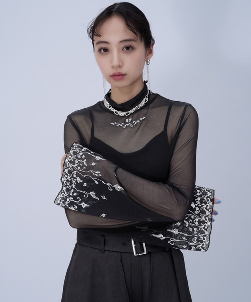 HARE（ハレ）の「【CEREMONY】シシュウシアートップス(HARE)（Tシャツ/カットソー・レディース・ブルー/ブラック・FREE）」の20枚目の写真