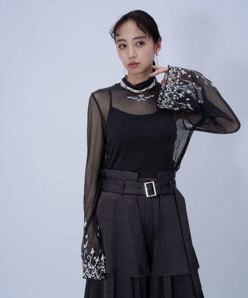 HARE（ハレ）の「【CEREMONY】シシュウシアートップス(HARE)（Tシャツ/カットソー・レディース・ブルー/ブラック・FREE）」の21枚目の写真