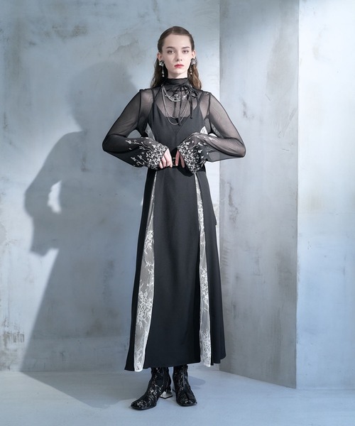 HARE（ハレ）の「【CEREMONY】シシュウシアートップス(HARE)（Tシャツ/カットソー・レディース・ブルー/ブラック・FREE）」の3枚目の写真