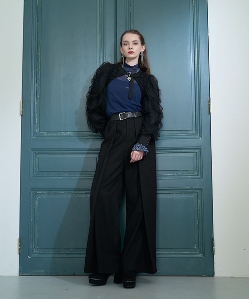 HARE（ハレ）の「【CEREMONY】シシュウシアートップス(HARE)（Tシャツ/カットソー・レディース・ブルー/ブラック・FREE）」の9枚目の写真