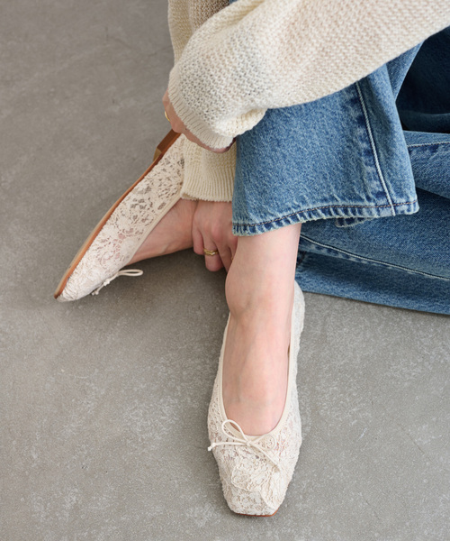 LE TALON(ルタロン)の「スクエアソフトレースバレエ(バレエシューズ・レディース・ブラック×ブラック/アイボリー・25cm/24.5cm/24cm/23.5cm/23cm/22.5cm/22cm)」の17枚目の写真