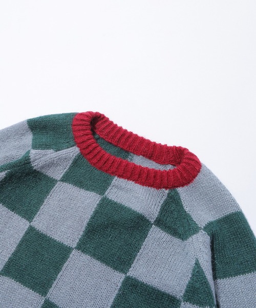 Stockholm Surfboard Club(ストックホルムサーフボードクラブ)の「STOCKHOLM SURFBORD CLUB Rag Check U2000105172(ニット/セーター・メンズ・グリーン・M)」の3枚目の写真