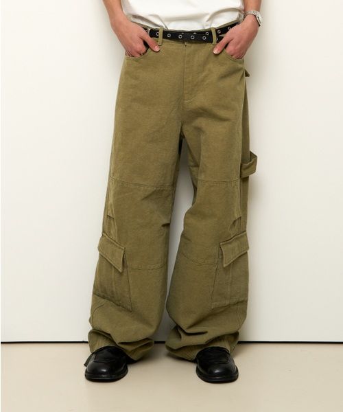 Oblique Pocket Wide Cargo Pants