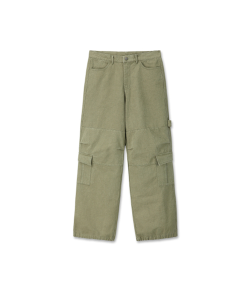 9999ARCHIVE(9999アーカイブ)の「Oblique Pocket Wide Cargo Pants(その他パンツ・レディース・カーキ・FREE/3/2)」の2枚目の写真