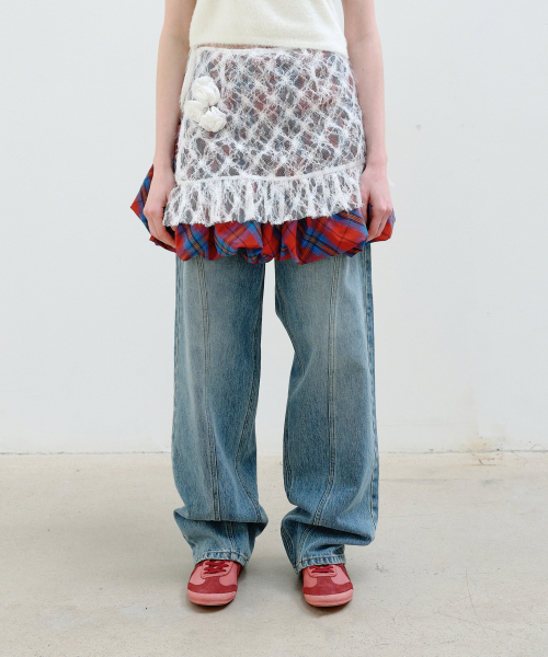 AOPT(アオプト)の「FLOWER LACE LAYERED SKIRT - WHITE(スカート・レディース・その他・ONE SIZE)」の1枚目の写真