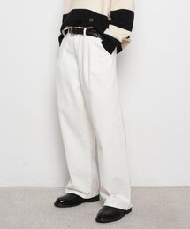 THE-ABON（エイボン）の「マンデイツーピンタックワイドデニムホワイト（デニムパンツ）」