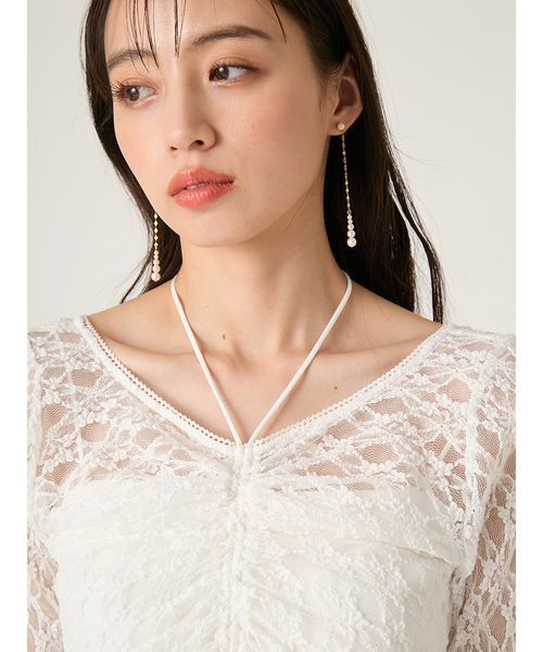 FRAY I.D(フレイアイディー)の「ドロストギャザーレーストップス(Tシャツ/カットソー・レディース・ホワイト/ピンク/ブラック・F)」の10枚目の写真