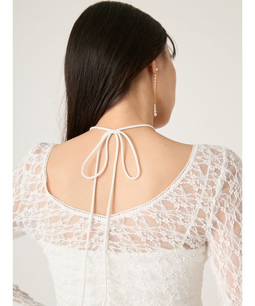 FRAY I.D(フレイアイディー)の「ドロストギャザーレーストップス(Tシャツ/カットソー・レディース・ホワイト/ピンク/ブラック・F)」の14枚目の写真