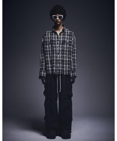 DANKE SCHON（ダンケシェーン）の「DankeSchon/ダンケシェーン/DAMAGE PAINT CHECK L/S SHIRTS（シャツ/ブラウス・レディース・ブラック/ベージュ・L/M）」の7枚目の写真