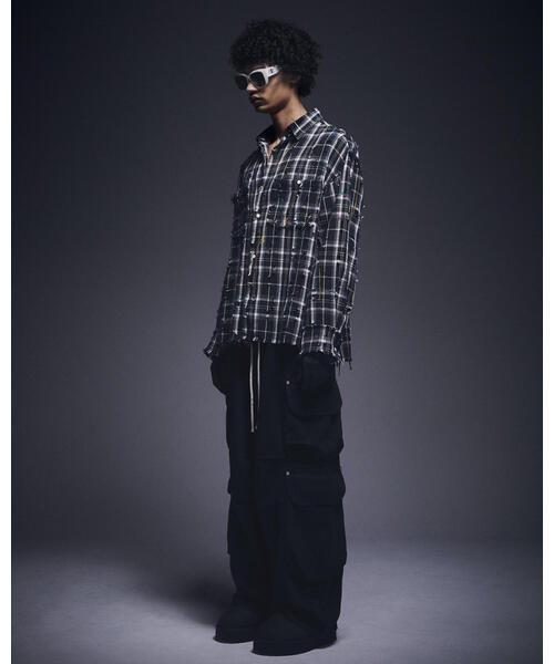 DANKE SCHON（ダンケシェーン）の「DankeSchon/ダンケシェーン/DAMAGE PAINT CHECK L/S SHIRTS（シャツ/ブラウス・レディース・ブラック/ベージュ・L/M）」の8枚目の写真