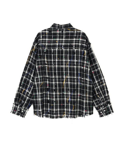 DANKE SCHON（ダンケシェーン）の「DankeSchon/ダンケシェーン/DAMAGE PAINT CHECK L/S SHIRTS（シャツ/ブラウス・レディース・ブラック/ベージュ・L/M）」の11枚目の写真