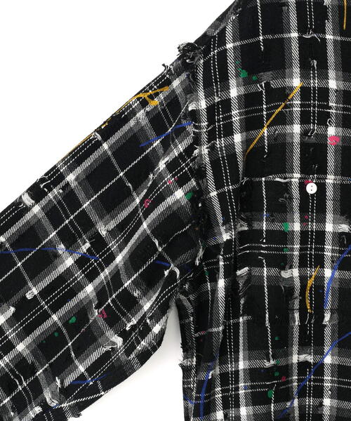 DANKE SCHON（ダンケシェーン）の「DankeSchon/ダンケシェーン/DAMAGE PAINT CHECK L/S SHIRTS（シャツ/ブラウス・レディース・ブラック/ベージュ・L/M）」の13枚目の写真