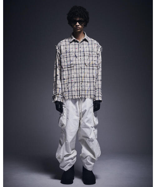 DANKE SCHON（ダンケシェーン）の「DankeSchon/ダンケシェーン/DAMAGE PAINT CHECK L/S SHIRTS（シャツ/ブラウス・レディース・ブラック/ベージュ・L/M）」の21枚目の写真