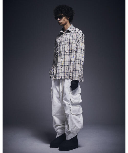 DANKE SCHON（ダンケシェーン）の「DankeSchon/ダンケシェーン/DAMAGE PAINT CHECK L/S SHIRTS（シャツ/ブラウス・レディース・ブラック/ベージュ・L/M）」の22枚目の写真