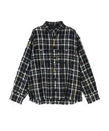 DANKE SCHON | DankeSchon/ダンケシェーン/DAMAGE PAINT CHECK L/S SHIRTS(シャツ/ブラウス)