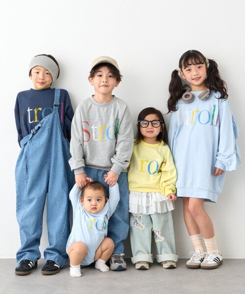 CIAOPANIC TYPY(チャオパニックティピー)の「【BABY】ミニ裏毛かすれカラーロゴロンパース(Tシャツ/カットソー・キッズ・サックスブルー/グレー/イエロー・80)」の18枚目の写真